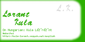 lorant kula business card